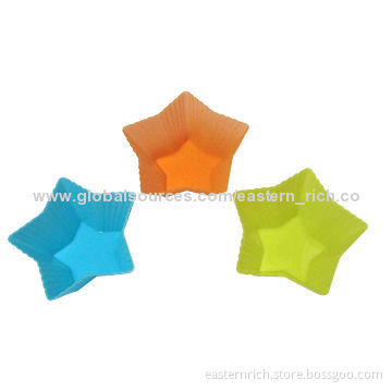 Silicone muffin cup, star shaped, 7.3x7.2x3cm